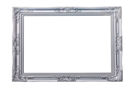 Silver Antique frame isolate on white background