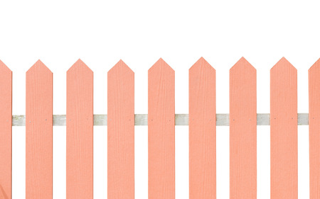Wooden fence background isolated over white background.の写真素材