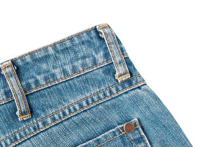 Blue jeans isolated on white background with clipping path.の写真素材