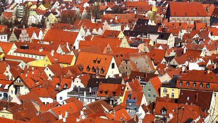 Picturesque panorama of Landshut  Germanyの写真素材