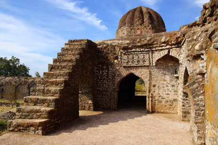 Ruins of Afghan architecture in Mandu, India