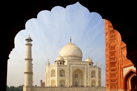 The Taj Mahal  white Marble mausoleum   Agra, India の写真素材