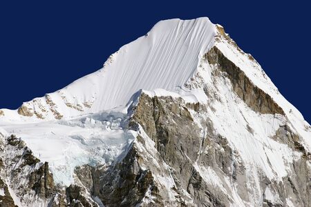 View from Gorak Shep on the Lingtren 6713m の写真素材