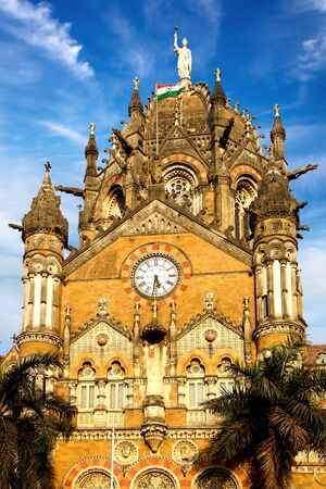 Landscape with Victoria Railway station  Mumbai, Indiaのeditorial素材