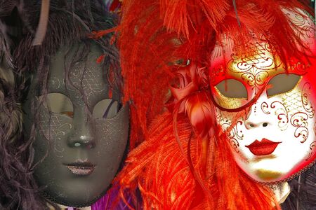 Photo of a typical carnival mask in Veniceの写真素材