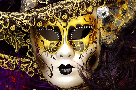 Photo of a typical carnival mask in Veniceの写真素材