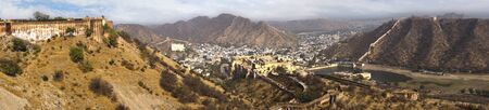 Picturesque panorama of Amber Fort. Jaipur, Indiaの写真素材