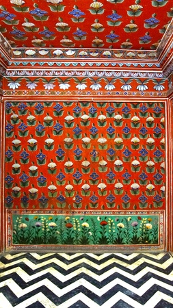 Fragment of decoration of the Palace. Udaipur, Indiaの写真素材