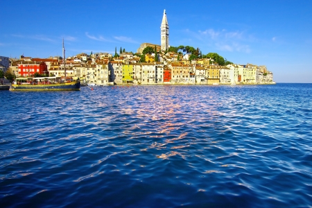 Picturesque landscape with  Rovinj old city, Croatiaの写真素材