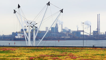 Container ship under cranes at Haarlem port  Holland