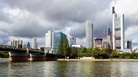 Picturesque panorama of Frankfurt am Main, Germany のeditorial素材