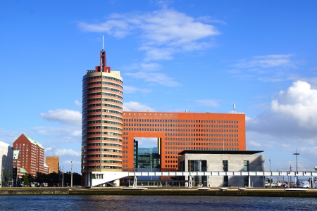 Panoramic view over  Wilhelminahof  Rotterdam, Holland のeditorial素材