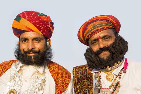 Portraits of men in competition of the best mustache.のeditorial素材