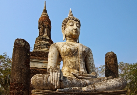 Thailand, Sukhothai Historical park  Statue of a deity in historical park Sukhothai  の写真素材
