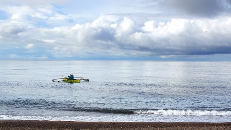 Picturesque sea landscape with Bangka. Philippinesの写真素材