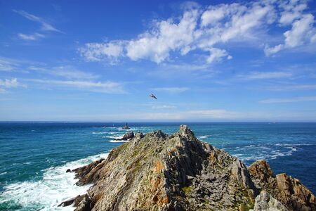Lighthouse on Cape Sizun, Pointe du Raz. Brittany, Franceの写真素材