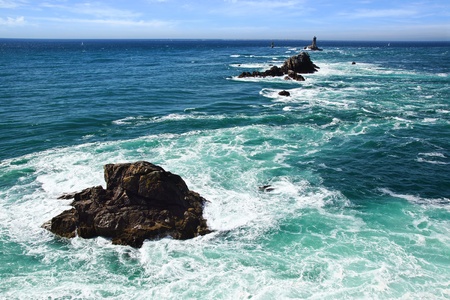 Lighthouse on Cape Sizun, Pointe du Raz. Brittany, Franceの写真素材