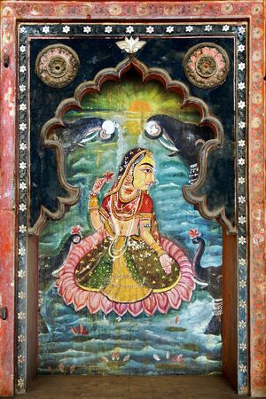 The decoration of the Bundi Palace. Indiaのeditorial素材