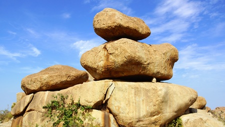 Landscape with unique mountain formation. Hampi, Indiaの写真素材