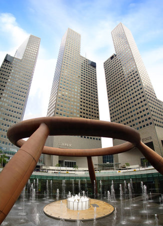 Suntec City Towers with Fountain of Wealth.のeditorial素材