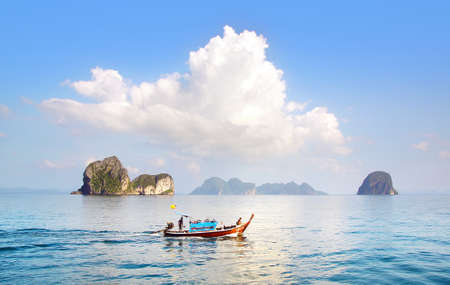 Tourists on an boat . Thailandのeditorial素材