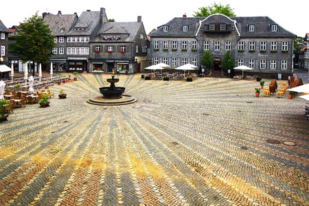Old Fachwerk house in Goslar.  Niedersachsen, Germany.のeditorial素材