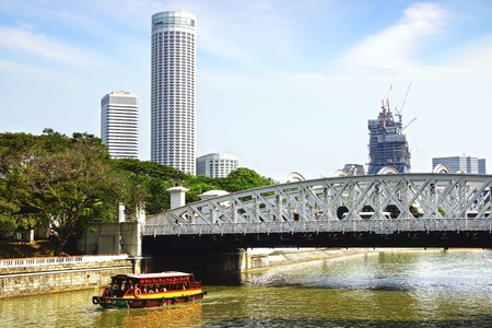 Singapore skyline. View includes Swissotel The Stamford.のeditorial素材