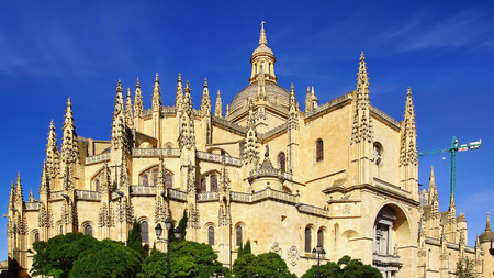 SEGOVIA, SPAIN - JUNE 09, 2014: Segovia Cathedral .Segovia Cathedral is a Roman Catholic religious church is one of last Gothic cathedrals built in Spain and Europe. . The cathedral was built between 1525-1577 in a late Gothic style. のeditorial素材