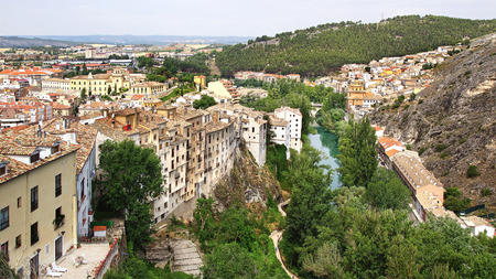 The old town built on the steep sides of a mountain. Cuenca, Spain                              のeditorial素材