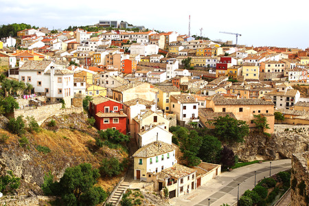 The old town built on the steep sides of a mountain. Cuenca, Spain                              のeditorial素材