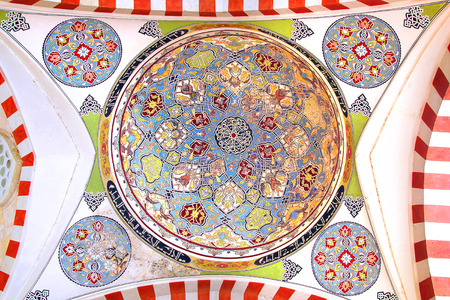 Detail of decorated Selimiye Mosque in Edirne, Turkey.の写真素材