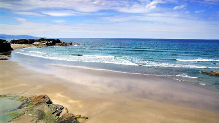 Beach of the Cathedrals in Ribadeo, Galicia, Spainの写真素材