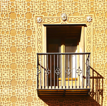 Moorish floral wall decoration in Segovia, Spainの写真素材