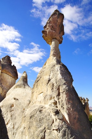 Picturesque landscape with Fairy chimneys, Cappadocia in Turkey.の写真素材