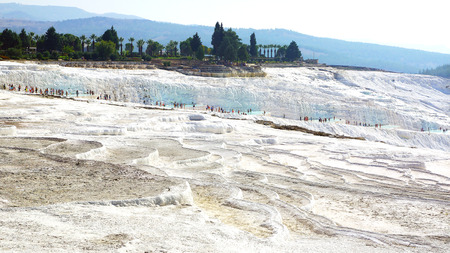 Pamukkale or cotton castle. Denizli Province, Pamukkale, Turkeyのeditorial素材