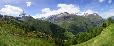 The beautiful mountain landscape with clouds. Switzerland.の写真素材