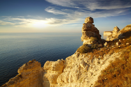 Picturesque sea landscape with Cape Tarhankut. Crimeaの写真素材