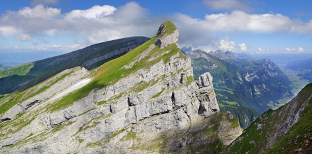 The beautiful mountain landscape in St Johan. Switzerlandの写真素材