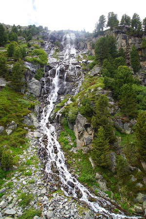 Picturesque nature mountain landscape with Waterfall. Switzerlandの写真素材