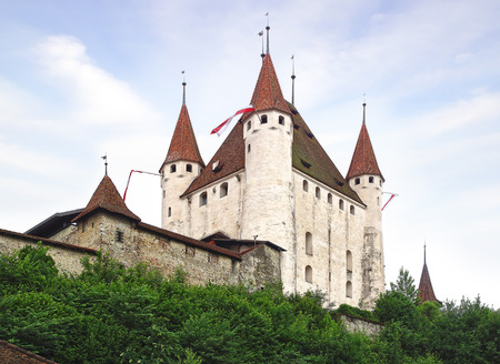 THUN, SWITZERLAND - JUNE 15, 2015: The Thun castle. It was built in the 12th century, today houses the Thun Castle museum.のeditorial素材