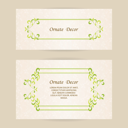 Vector decorative frame. Elegant element for design template, place for text. Floral border. Lace decor for birthday and greeting card, wedding invitation.のイラスト素材