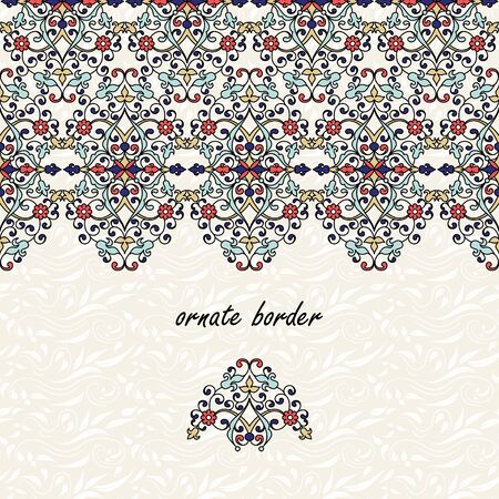 Vector decorative frame. Elegant element for design template, place for text.Floral border. Lace decor for birthday and greeting card, wedding invitation.のイラスト素材