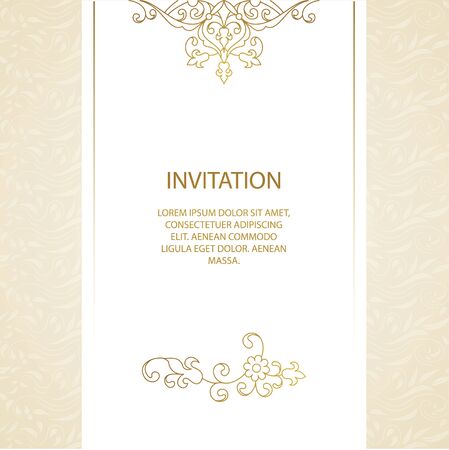 Vector decorative frame. Elegant element for design template, place for text. Floral border. Lace decor for birthday and greeting card, wedding invitation.のイラスト素材