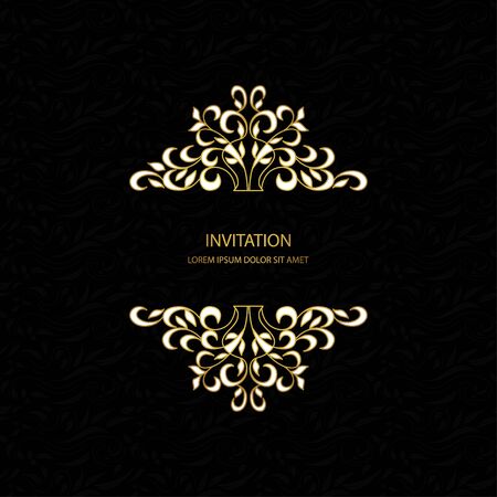 Vector decorative frame. Elegant element for design template, place for text. Floral border. Lace decor for birthday and greeting card, wedding invitation.のイラスト素材