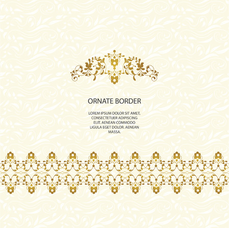 Vector decorative frame. Elegant element for design template, place for text.Floral border. Lace decor for birthday and greeting card, wedding invitation.のイラスト素材