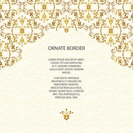 Vector decorative frame. Elegant element for design template, place for text.Floral border. Lace decor for birthday and greeting card, wedding invitation.のイラスト素材