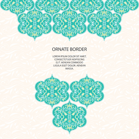 Vector decorative frame. Elegant element for design template, place for text.Floral border. Lace decor for birthday and greeting card, wedding invitation.のイラスト素材