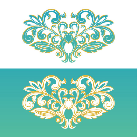 Ornate floral element for design. Ornamental traditional illustration for wedding invitations, birthday and greeting cards.のイラスト素材