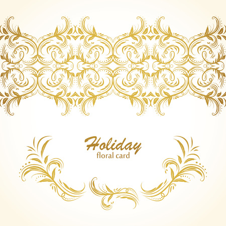 Vector decorative frame. Elegant element for design template, place for text.Floral border. Lace decor for birthday and greeting card, wedding invitation.のイラスト素材