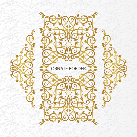 Vector decorative frame. Elegant element for design template, place for text.Floral border. Lace decor for birthday and greeting card, wedding invitation.のイラスト素材